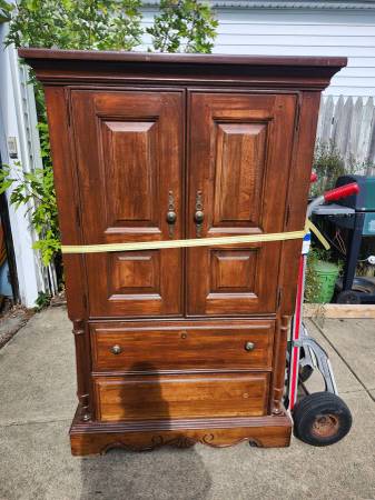 Solid Wood Armoire / Cabinet – $60 (Pickup Only) 1