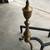 Pair Vintage Brass Fireplace Andirons with Cast Iron Log Holders 4 thumbnail