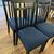 Dining Table Chairs Dark Brown / Espresso Color with Blue Seat Cushion 2 thumbnail