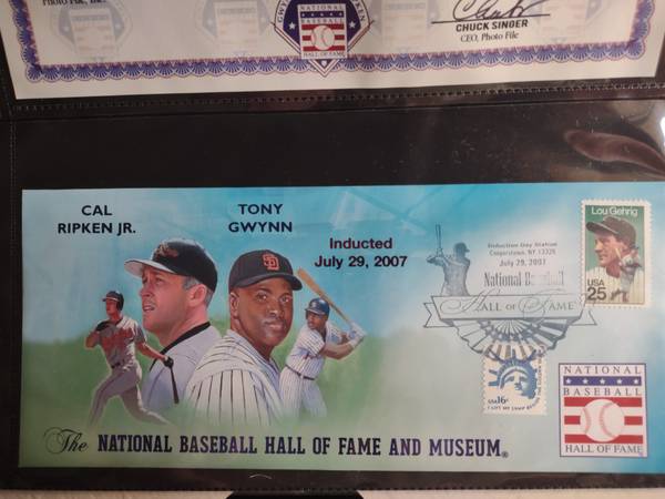 2007 HoF Induction Cachet / Ltd Ed / COA / Postmarked Cooperstown 1