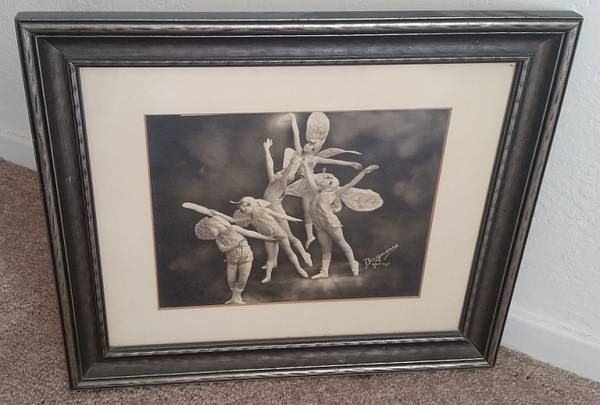 Vintage 1920s Antique Daguerre Children Fairies Silver Gelatin Photo 1