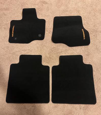 OEM NEW 21-25 F-150 TREMOR Dark Gray Crew Cab Carpet Floor Mats Embroidered Logo 1