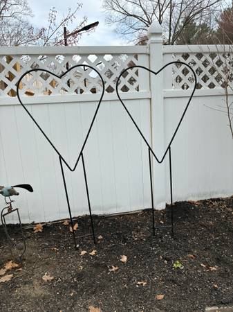 ONE Cast iron heart shaped trellis 64”H  have 2 available 1