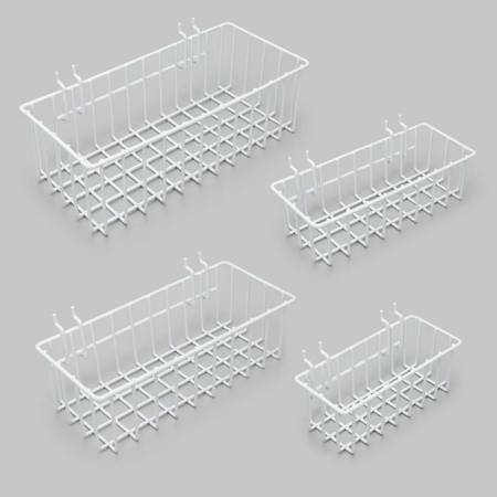 White Wire Pegboard basket bins store fixtures organization pos small business 1