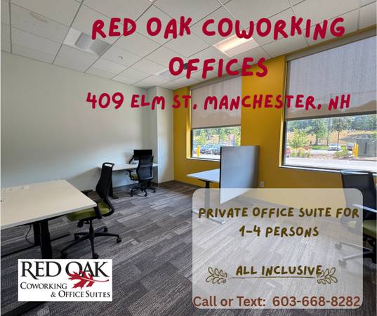 $1,229 / 264ft2 - READY NOW!   Large Office Suite!  All Inclusive- FREE Parking & Wi-fi (409 Elm St, Manchester, NH)63931656920194120