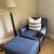 BLUE LINEN ARMCHAIR WITH OTTOMAN 2 thumbnail