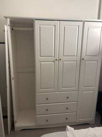 White Wardrobe with Drawers 1
