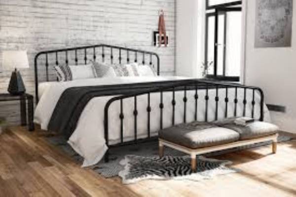 Brand new queen size metal bed frame with headboard and footboard 1