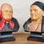 Pair of Hans Huggler-Wyss carved wood bust sculpture of man and woman 1 thumbnail
