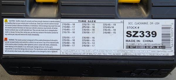 Tire Chains: Super Z, sz339 1