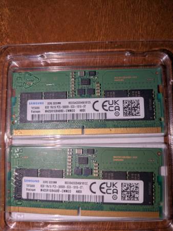 16GB DDR5 2x8GB SODIMM LAPTOP RAM Samsung-5600 1