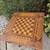 Vintage checkered chess table side table game table carve wood 5 thumbnail