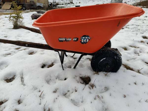 Wheelbarrow, dual 2 wheel, 10 cubic ft, True Temper 1