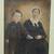19th CENTURY LARGE HAND PAINTED PHOTOGRAPH OF AN OLD LADY AND CHILD 3 thumbnail