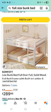 Full size bunk bed frame 1