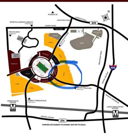 Cmmanders Redskins Gold Lot F Parking Passes 1