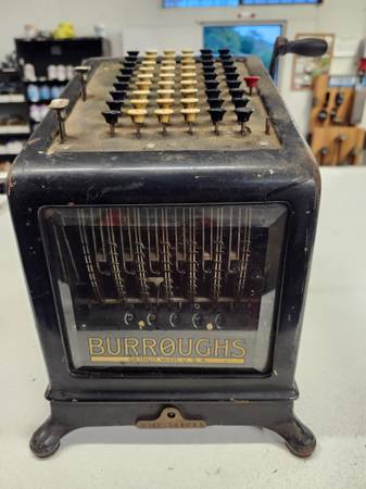 BURROUGHS 6X mechanical adding machine 1