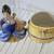 VTG Porcelain Trinket / powder box. Lady in blue & yellow dress 5 thumbnail