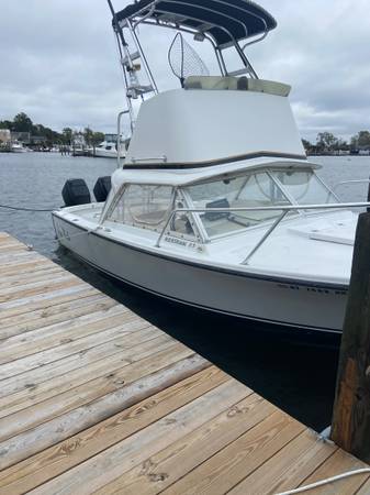 Bertram 25 twin 200 mercs outboards I beam trailer 1