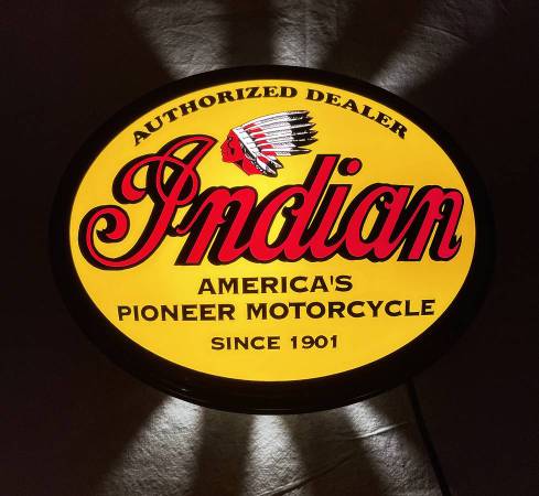 NEW! - INDIAN MOTORCYCLE LIGHTED SIGN! - NEW! 1