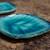 Vintage gorgeous blue-glazed leaf dish set of 4 3 thumbnail