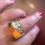 Unique Design Sterling Silver Ring (Size 7-8) with Amber Stones 1 thumbnail