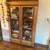 Antique Solid Wood Bookcase / Curio Cabinet with Glass Doors – Rustic 1 thumbnail