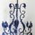 Vintage Blue Metal Toleware Large Outdoor Candelabra Patio Porch Decor 5 thumbnail