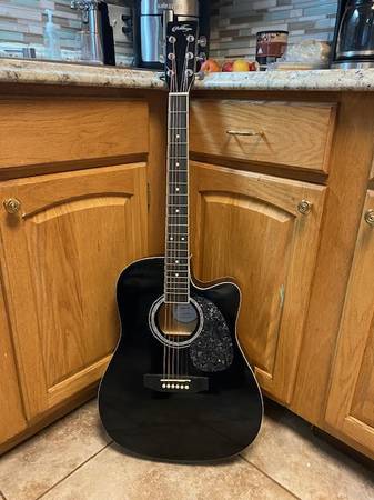 Ashthorpe Thinline Acoustic,Electric Guitar with Strap,Lik New 1