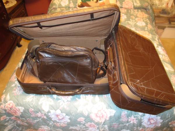 3 Pc Leather Patchwork Luggage set 1