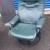GAMER'S CHAIR -GREEN LEATHER CHAIR SWIVELS AND RECLINES 2 thumbnail