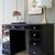 Lacquered Sligh Co. Vintage Pedestal Desk with Black Lacquer Base & Da 13 thumbnail