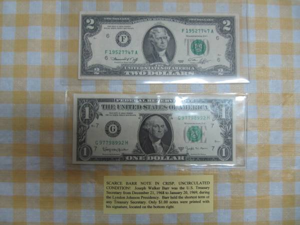 USA Dollar Scarce Barr Note 1963B & Bicentennial 1976 Two Dollar 1