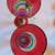 Festive Stripes Set of 2 Champagne Flutes Hollow Stem Hand Painted Boh 8 thumbnail