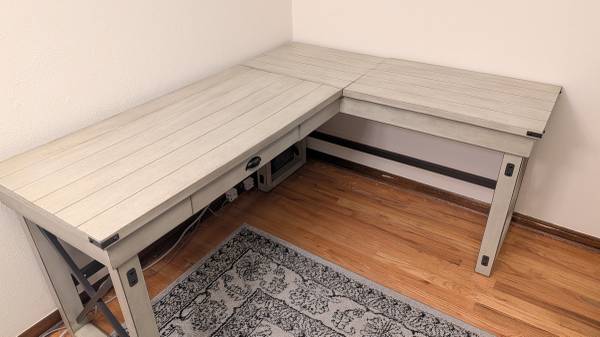 Corner Desk w/ Standing Desk Platform & Drawer 1