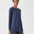 Eileen Fisher Fine Blue Gray Jersey Crew Neck Top Tunic-Large 1 thumbnail