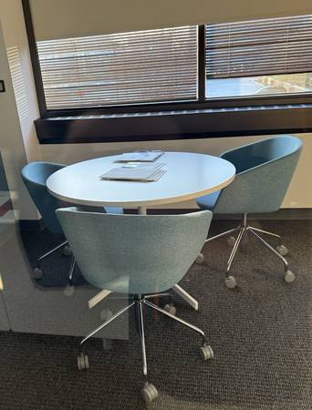 Poppin Office Guest Table and Chairs for Sale 1