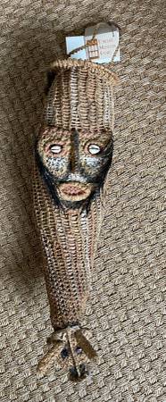 Quirky Papua New Guinea tribal woven penis cover with a face ! 1