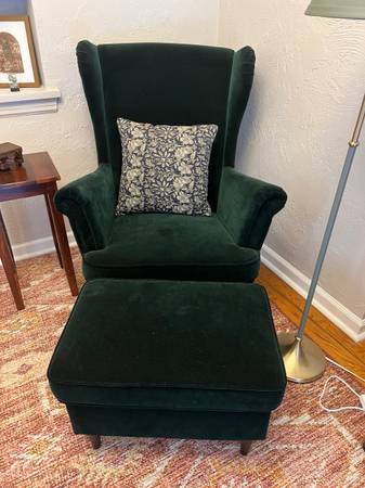 Green velvet armchair - IKEA 1