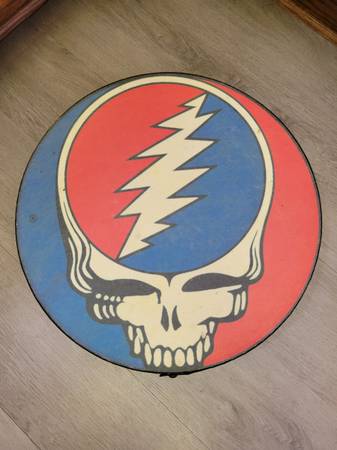 Grateful Dead Skull Steal Your Face Remo Drum 1980s Vintage Dead Head 1
