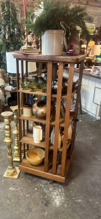 Antique mission revolving bookcase 1