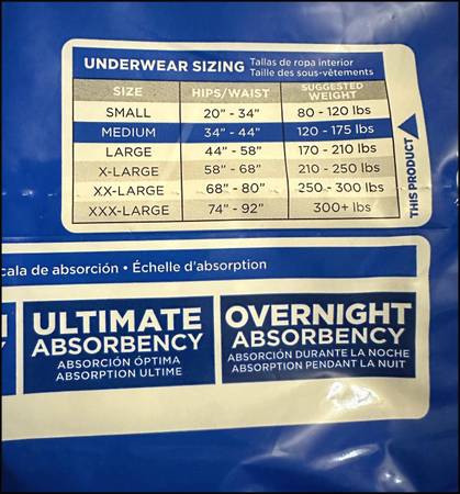 $4 Attends Underwear Pull Ups Adult Incontinence Diaper Medium / Large - $18 (Bensonhurst Brooklyn 86 street & Avenue U)63471466735233124