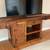 Antique 7' Wood Workbench, Vises Storage Console Table Island TV Stand 2 thumbnail