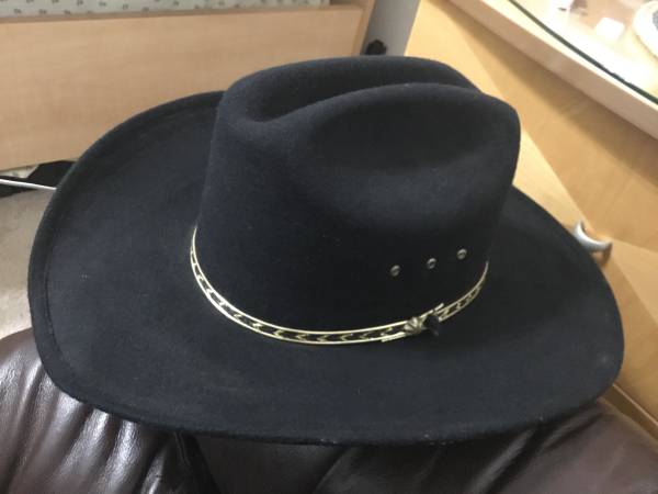 Western Express Felt Finish Cowboy Cowgirl Hat in Black L/XL 1