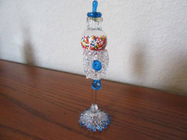 Hand Blown Spun Glass Gumball Machine 1