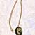 VintageDamascene Pendant,Gold Tone&Black Enamel,w18" Chain 1 thumbnail