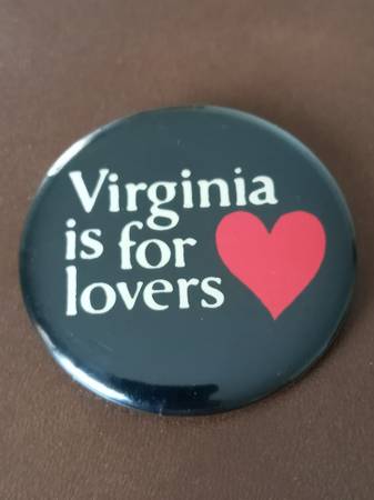 Vintage "Virginia is for Lovers" Pinback Button 1