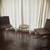 Brown leather chairs and round coffee table 3 thumbnail