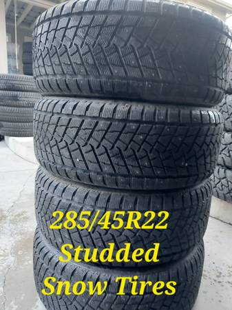 P285/45R22 Studded Snow Tires 1