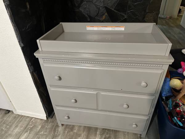 3 draw dresser with changing pad barrier 1
